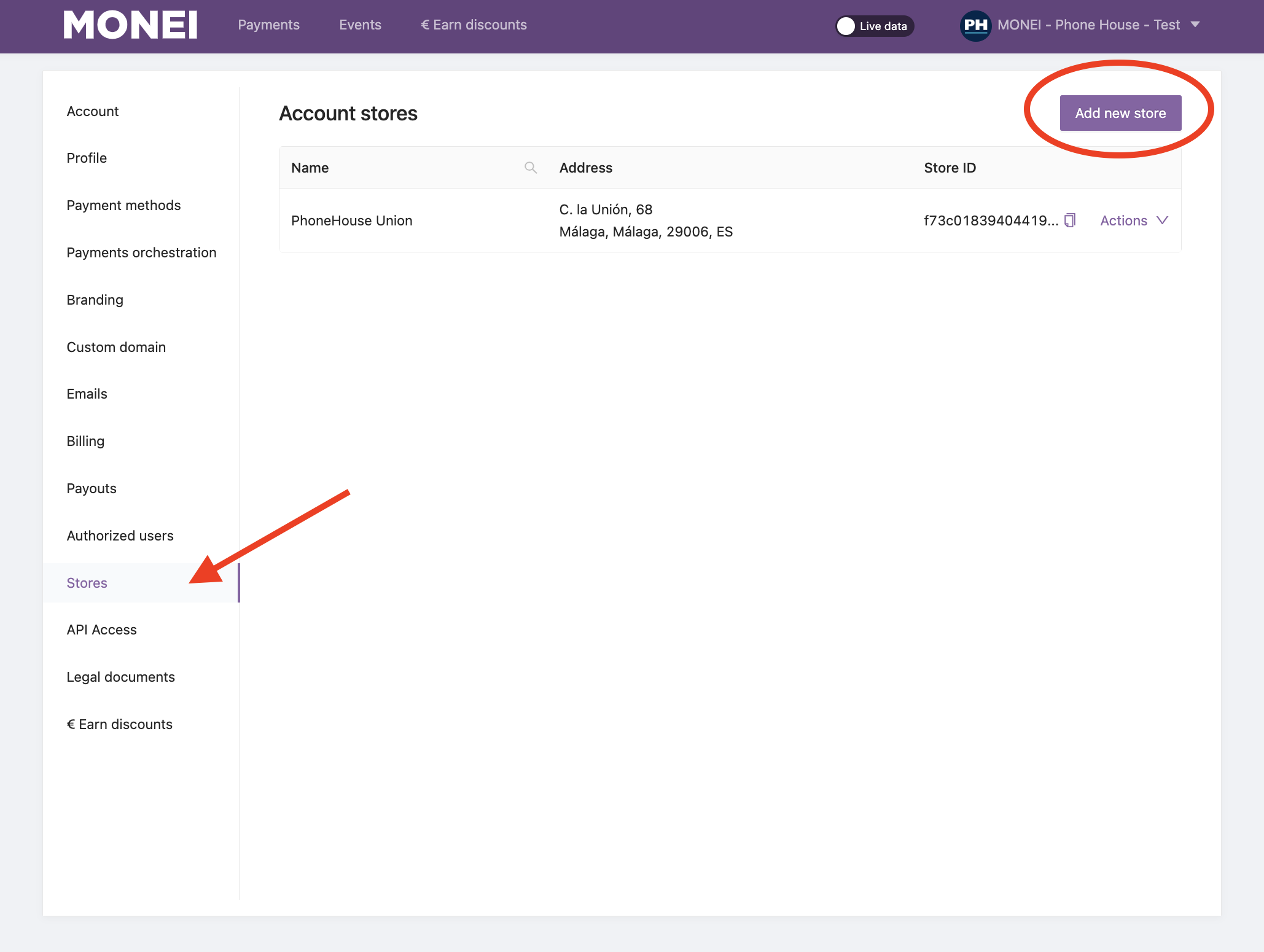 Add new store