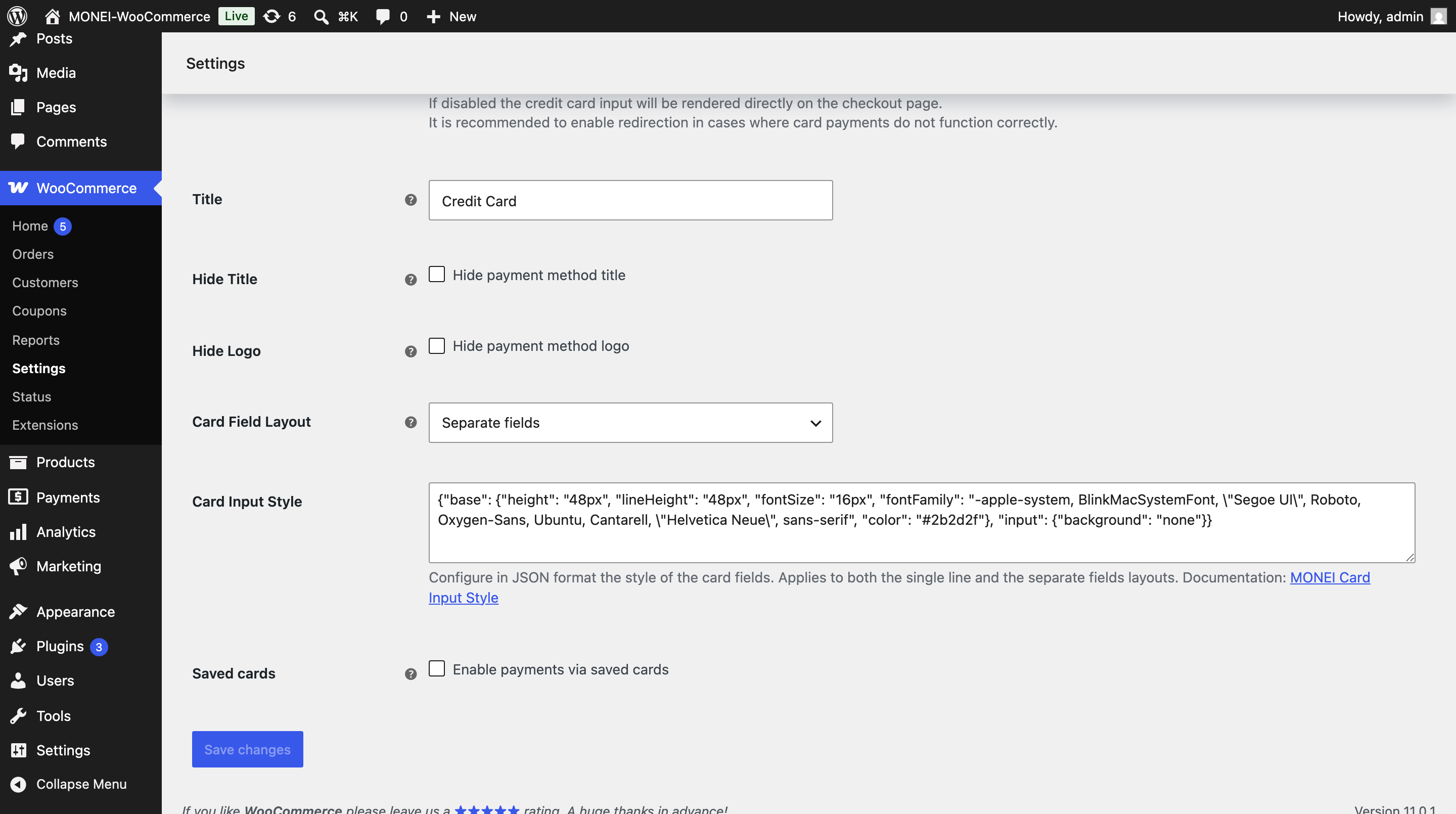 Configure Card Payments