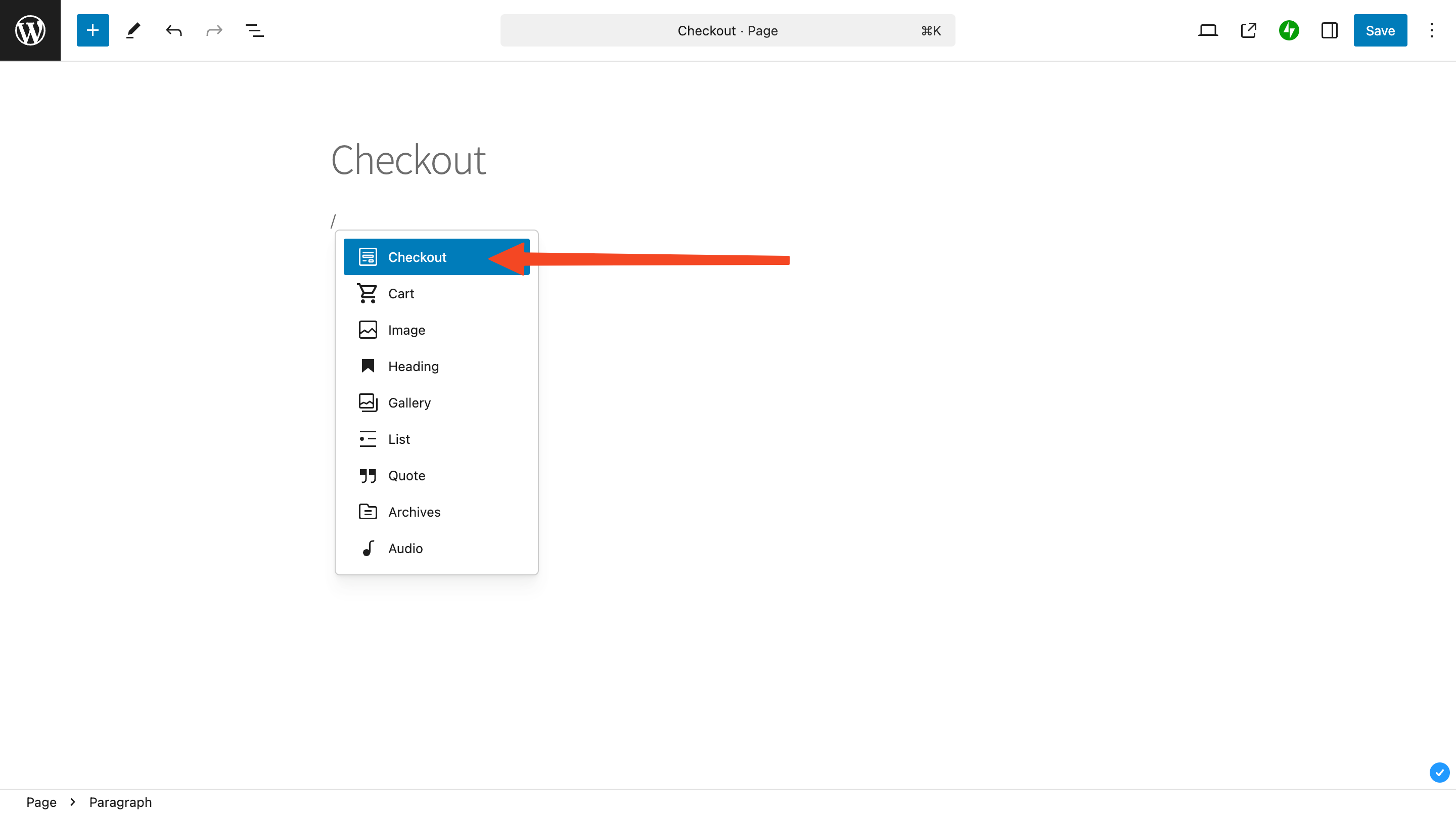 Configure Checkout Page