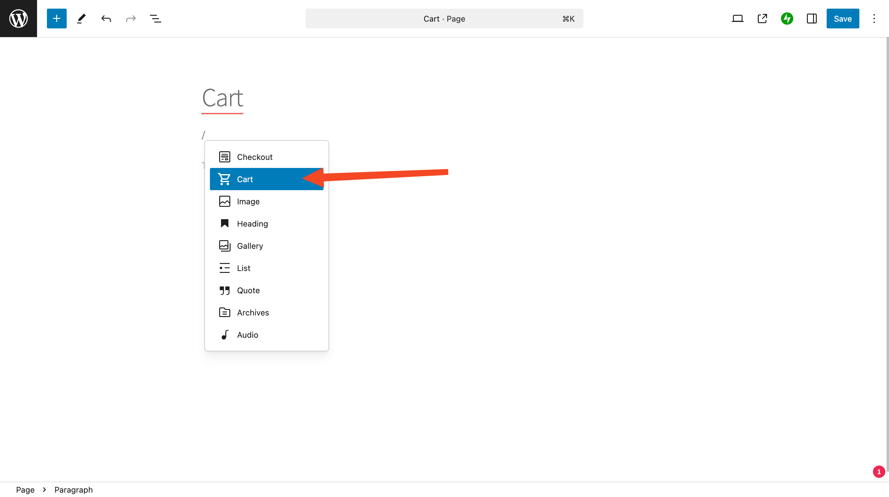 Configure Cart Page