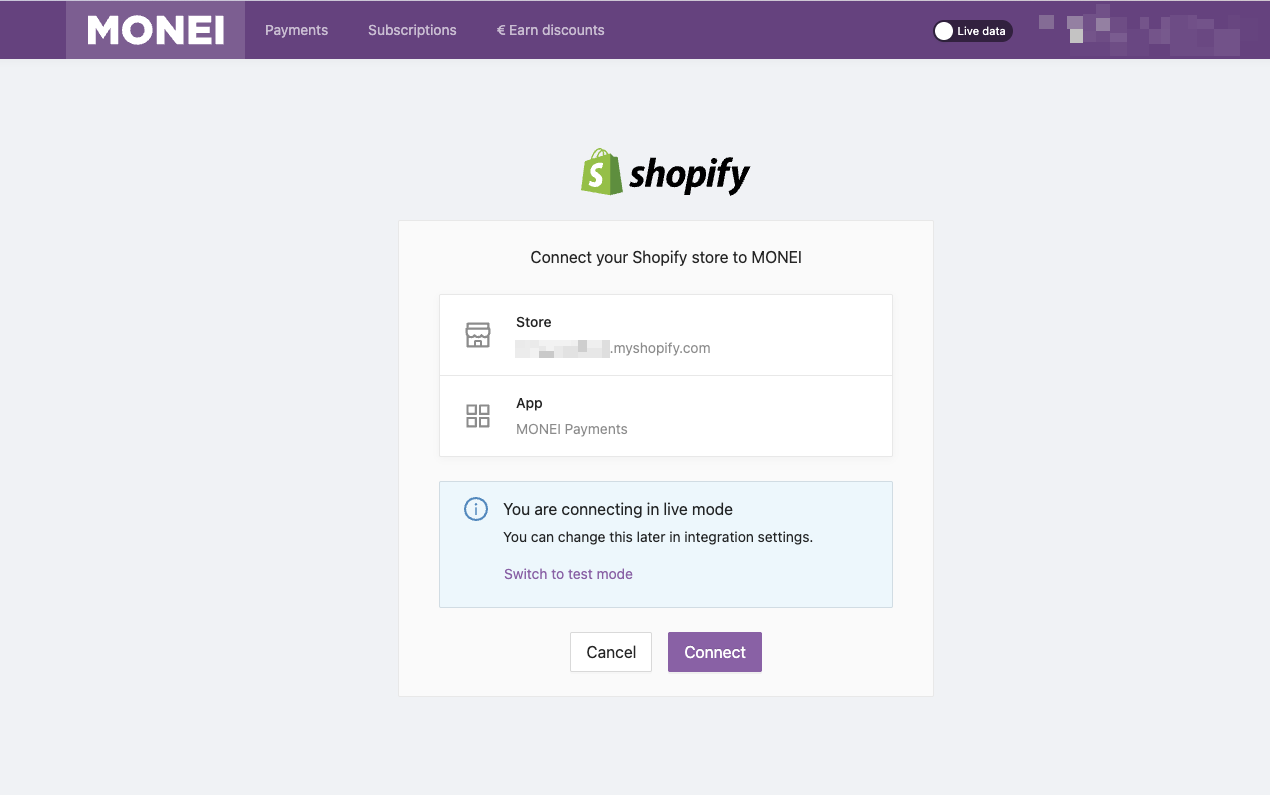 Connect MONEI Payments