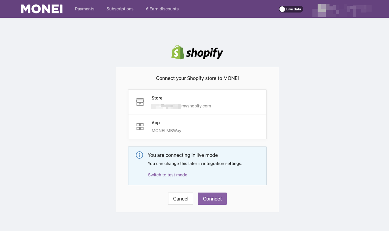Connect MONEI MB Way