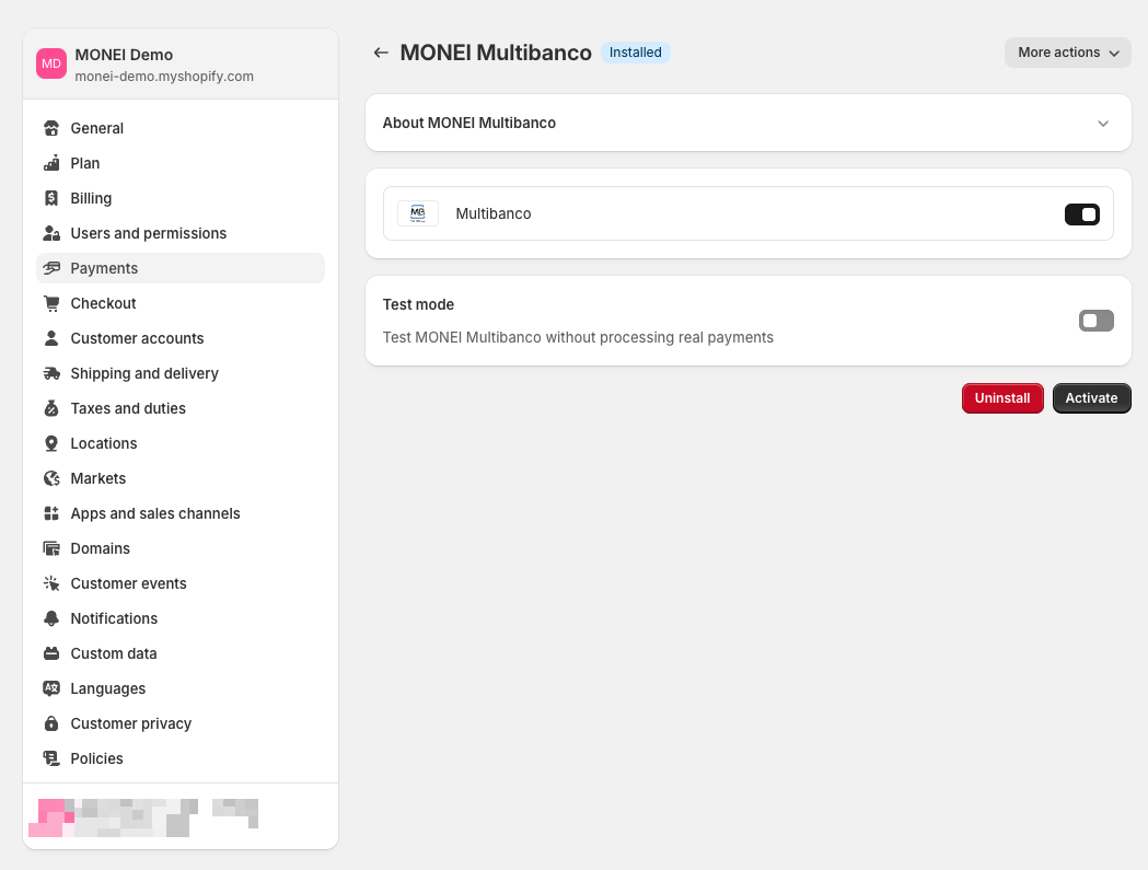 Activar MONEI Multibanco