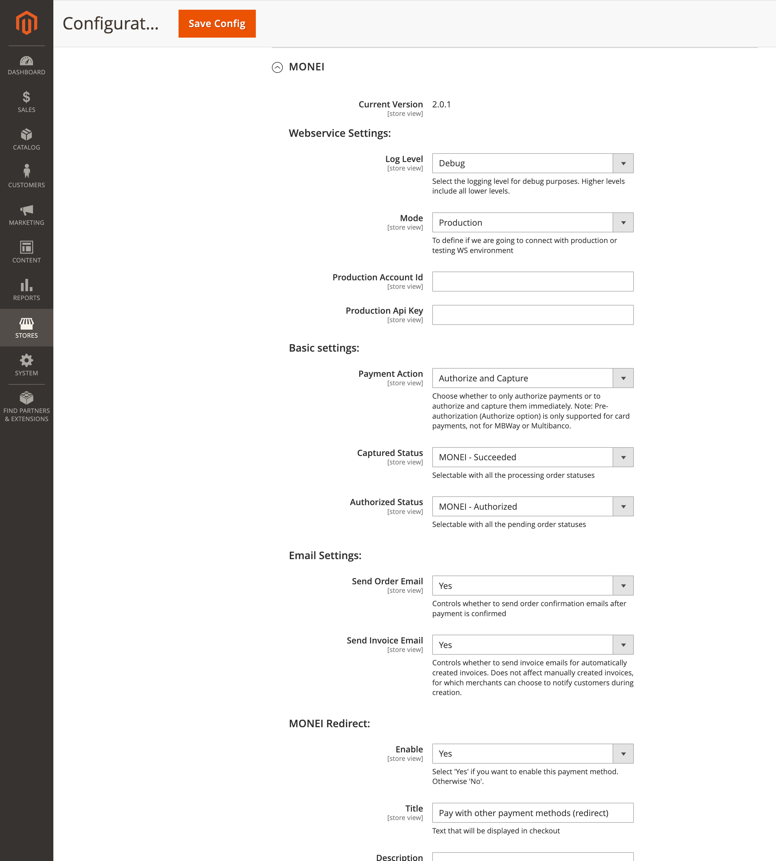 Configurar MONEI Adobe Commerce