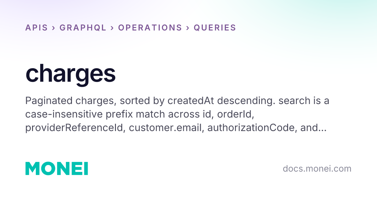 charges | MONEI Documentation
